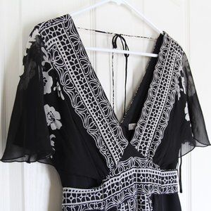 WHBM Silk Black & White Dress